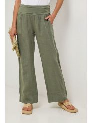 Lin Passion Lniane spodnie w kolorze khaki rozmiar: 36/38. Brązowe spodnie materiałowe Lin Passion, bez wzorów, ze lnu, z standardowym stanem. Za 158.45 zł.