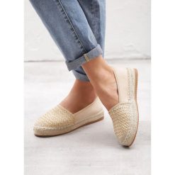 Beżowe Espadryle Surrealist. Brązowe espadryle Born2be, bez wzorów, bez obcasa, na płaskiej podeszwie, bez zapięcia. Za 49.99 zł.