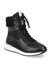Rieker Botki X8003-00 Czarny. Czarne botki Rieker, bez wzorów, ze skóry, bez obcasa, na płaskiej podeszwie, bez zapięcia. Za 379.99 zł.