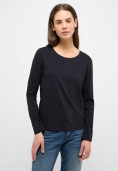 MUSTANG ELLY DAMSKI T-SHIRT Z DŁUGIM RĘKAWEM LONGSLEEVE BLACK 1013931 4142. Czarne t-shirty Mustang, s, bez wzorów, bez kołnierzyka, bez ramiączek. Za 89.99 zł.