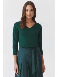 TATUUM Sweter "Flare" w kolorze ciemnozielonym rozmiar: XS. Zielone swetry Tatuum, xs, bez wzorów, bez ramiączek. Za 104.89 zł.