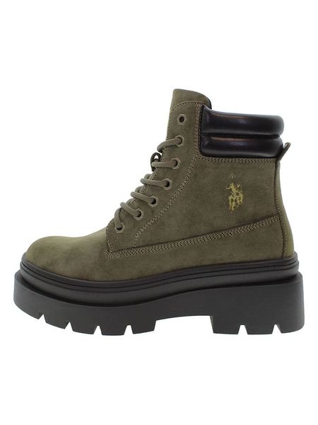 U.S. Polo Assn. Botki w kolorze khaki rozmiar: 38. Brązowe botki U.S. Polo Assn., bez wzorów, bez obcasa, bez zapięcia. Za 174.84 zł.
