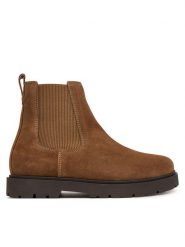 Birkenstock Sztyblety Highwood Slip On 1033181 Brązowy. Brązowe botki Birkenstock, bez wzorów, ze skóry, bez obcasa, na płaskiej podeszwie, bez zapięcia. Za 854.99 zł.