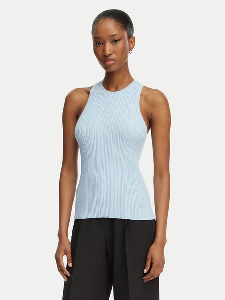 HUGO Top Sarepla 50539890 Niebieski jasny Slim Fit. Niebieskie topy Hugo, s, bez wzorów, z wiskozy, bez kołnierzyka, bez ramiączek. Za 278.99 zł.