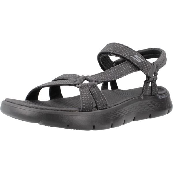 Sandały SKECHERS GO WALK FLEX SANDAL Czarny. Czarne sandały Skechers, bez wzorów, z tkaniny, bez obcasa, bez zapięcia. Za 203.99 zł.