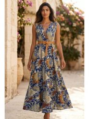 SOULSHAE Sukienka ze wzorem rozmiar: XXL/3XL. Sukienki SOULSHAE, xl, bez wzorów, bez kołnierzyka, bez ramiączek, maxi. Za 174.95 zł.