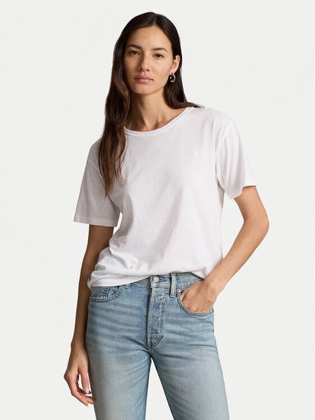 Polo Ralph Lauren T-Shirt 211891561001 Biały Relaxed Fit. Białe koszulki polo Polo Ralph Lauren, xs, bez wzorów, z bawełny, bez kołnierzyka, bez ramiączek. Za 249.99 zł.