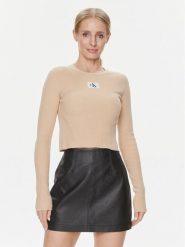 Calvin Klein Jeans Sweter Variegated J20J223233 Beżowy Slim Fit. Brązowe swetry Calvin Klein Jeans, xl, bez wzorów, z bawełny, bez ramiączek. Za 239.99 zł.