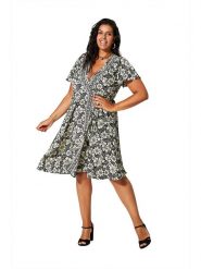 Aller Simplement Sukienka w kolorze czarnym rozmiar: 54-58. Czarne sukienki Aller Simplement, bez wzorów, klasyczne, bez kołnierzyka, bez ramiączek, midi. Za 65.99 zł.