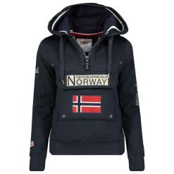 Bluza sportowa damska Geographical Norway Gymclass. Niebieskie bluzy Geographical Norway, xl, bez wzorów, z bawełny, bez kaptura. Za 227.00 zł.