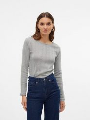 Vero Moda Koszulka w kolorze szarym rozmiar: M. Szare bluzki Vero Moda, m, bez wzorów, z bawełny, bez kołnierzyka, bez ramiączek. Za 61.95 zł.