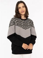 Zwillingsherz Bluza "Konny" w kolorze czarno-szarym rozmiar: S/M. Czarne bluzy Zwillingsherz, m, bez wzorów, bez kaptura. Za 206.91 zł.