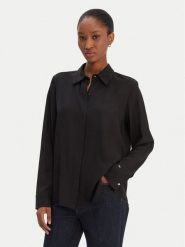 Tommy Hilfiger Koszula WW0WW48180 Czarny Regular Fit. Czarne koszule TOMMY HILFIGER, bez wzorów, z wiskozy, bez kołnierzyka, bez ramiączek. Za 409.99 zł.