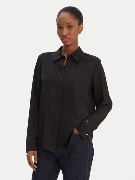 Tommy Hilfiger Koszula WW0WW48180 Czarny Regular Fit. Czarne koszule TOMMY HILFIGER, bez wzorów, z wiskozy, bez kołnierzyka, bez ramiączek. Za 409.99 zł.