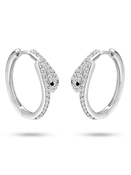 Eclat d'Argent Srebrne kolczyki-kreole z cyrkoniami rozmiar: onesize. Szare kolczyki Eclat d'Argent, z cyrkonią, srebrne. Za 187.07 zł.