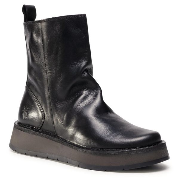 Botki Fly London. Czarne botki Fly London, bez wzorów, bez obcasa, na płaskiej podeszwie, bez zapięcia. Za 679.99 zł.