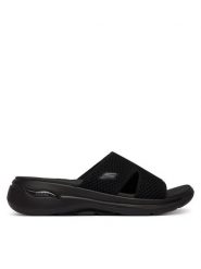 Skechers Klapki Go Walk Arch Fit 140274/BBK Czarny. Czarne klapki Skechers, bez wzorów, z materiału, bez obcasa. Za 289.99 zł.