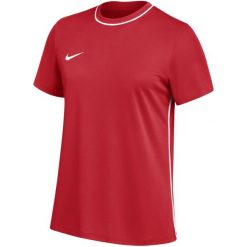 Koszulka damska Nike Dri-FIT Park 26, czerwona. Czerwone bluzki Nike, bez wzorów, z poliesteru, sportowe, bez kołnierzyka, bez ramiączek. Za 66.99 zł.