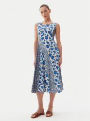 Weekend Max Mara Sukienka letnia Cubano 2515621062 Niebieski Relaxed Fit. Niebieskie sukienki Weekend Max Mara, na lato, xs, bez wzorów, z bawełny, bez kołnierzyka, bez ramiączek. Za 699.99 zł.