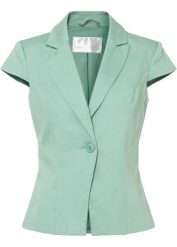 Żakiet z krótkim rękawem, z satyny bawełnianej. Zielone marynarki i żakiety bonprix, bez wzorów, z bawełny. Za 159.99 zł.