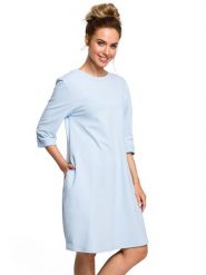 Made of emotion Sukienka w kolorze błękitnym rozmiar: L. Niebieskie sukienki Made Of Emotion, l, bez wzorów, bez kołnierzyka, bez ramiączek, midi, rozkloszowane. Za 131.12 zł.