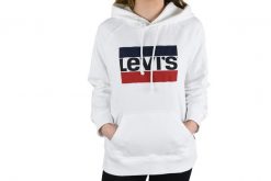 Biała Bluza z Kapturem Levi's. Białe bluzy Levi's®, s, bez wzorów, z bawełny, z kapturem. Za 316.10 zł.