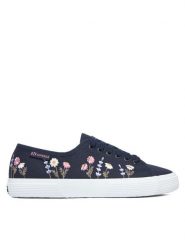 Superga Tenisówki 3750 Flower Embroidery Leggera S8161ZW Granatowy. Niebieskie trampki Superga, bez wzorów, z materiału, bez zapięcia. Za 299.99 zł.