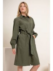 Josephine & Co Sukienka w kolorze khaki rozmiar: 44. Brązowe sukienki Josephine & Co, bez wzorów, z bawełny, bez kołnierzyka, bez ramiączek, midi. Za 140.86 zł.