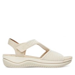 Sandały Jana. Brązowe sandały JANA, bez wzorów, bez obcasa, na koturnie, bez zapięcia. Za 199.99 zł.
