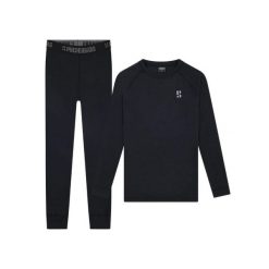 Koszulka z wełny merynosów termoutwardzalna – damska – koszula + legginsy. Czarne legginsy POEDERBAAS, bez wzorów, z wełny. W wyprzedaży za 438.12 zł.