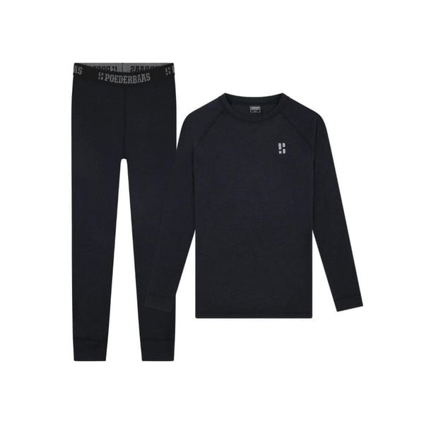 Koszulka z wełny merynosów termoutwardzalna – damska – koszula + legginsy. Czarne legginsy POEDERBAAS, bez wzorów, z wełny. W wyprzedaży za 438.12 zł.