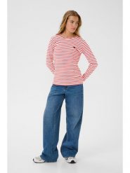 Kaffe Koszulka w kolorze kremowo-czerwonym rozmiar: L. Brązowe bluzki Kaffe, l, bez wzorów, bez kołnierzyka, bez ramiączek. Za 116.45 zł.