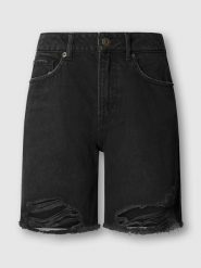 Pepe Jeans Bermudy dżinsowe w kolorze czarnym rozmiar: W30. Czarne szorty Pepe Jeans, z aplikacjami, z bawełny, klasyczne, z podwyższonym stanem. Za 144.24 zł.