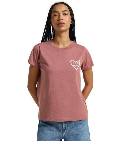DAMSKA KOSZULKA LEE SMALL LOGO TEE HENNA 112363636. Bluzki Lee, m, bez wzorów, bez kołnierzyka, bez ramiączek. Za 79.99 zł.