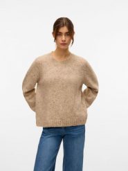 Vero Moda Sweter w kolorze beżowym rozmiar: XS. Brązowe swetry Vero Moda, s, bez wzorów, z materiału, bez ramiączek. Za 73.93 zł.