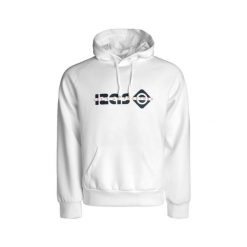 Bluza WACO unisex z logo, regulowanym kapturem i rękawami typu raglan, styl miej. Białe bluzy Izas, xl, bez wzorów, z jeansu. Za 252.13 zł.