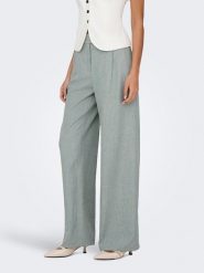 ONLY Spodnie w kolorze zielonym rozmiar: XS/L32. Zielone spodnie materiałowe Only, l, bez wzorów, z materiału, z podwyższonym stanem. Za 113.99 zł.