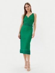 Simona Corsellini Sukienka koktajlowa P25CPAB02001 Zielony Slim Fit. Zielone sukienki SIMONA CORSELLINI, bez wzorów, z wiskozy, wizytowe, bez kołnierzyka, bez ramiączek. Za 809.99 zł.