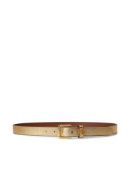 LAUREN RALPH LAUREN Pasek 412P10154001 Złoty. Żółte paski Lauren Ralph Lauren, bez wzorów, ze skóry. Za 419.99 zł.