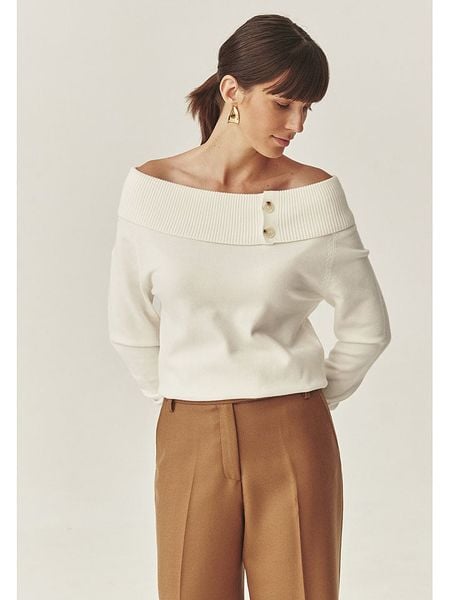 TATUUM Sweter "Luisa" w kolorze kremowym rozmiar: M. Brązowe swetry Tatuum, m, bez wzorów, bez ramiączek. Za 119.95 zł.