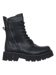 Patrizia Pepe Skórzane botki w kolorze czarnym rozmiar: 36. Czarne botki Patrizia Pepe, bez wzorów, bez obcasa, bez zapięcia. Za 437.17 zł.