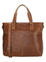 HIDE & STITCHES Skórzana torebka "Porto" w kolorze jasnobrązowym - 33,5 x 28 x 9 cm rozmiar: onesize. Brązowe torby na ramię HIDE & STITCHES, bez wzorów, z materiału, przez ramię, bez dodatków. Za 282.99 zł.