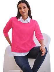 Heine Bluza w kolorze różowym rozmiar: 38. Różowe bluzy Heine, bez wzorów, z bawełny, bez kaptura. Za 55.95 zł.