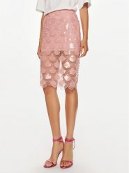 ROTATE Spódnica ołówkowa Dula 1134461922 Różowy Slim Fit. Czerwone spódnice ROTATE, bez wzorów, z syntetyku, ołówkowe. Za 589.99 zł.