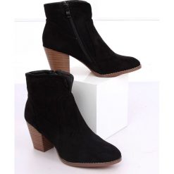 Botki na obcasie czarne YL96006 Black. Czarne botki ButyModne, bez wzorów, bez obcasa, na obcasie, bez zapięcia. W wyprzedaży za 89.00 zł.