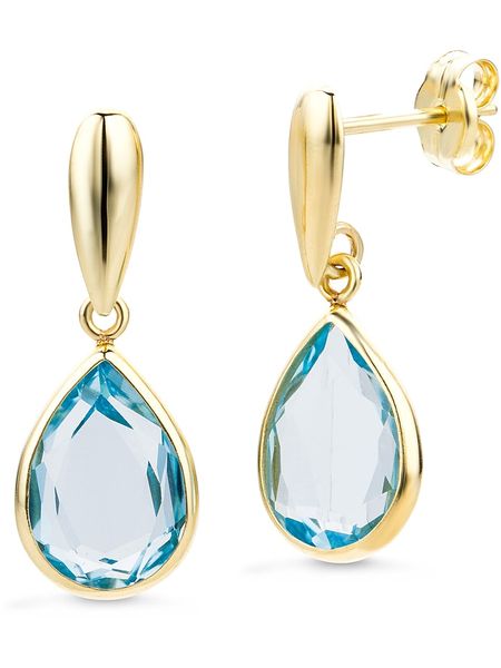 Revoni Złote kolczyki-wkrętki z topazami rozmiar: onesize. Niebieskie kolczyki Revoni, z topazem, złote. Za 1,196.62 zł.