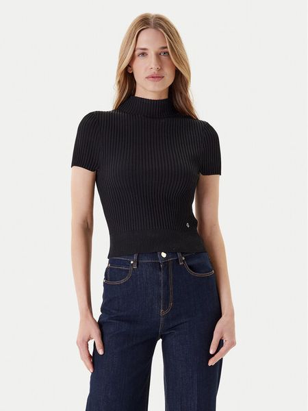 Guess Sweter W5YR04 Z0040 Czarny Regular Fit. Czarne swetry Guess, xl, z aplikacjami, z wiskozy, bez ramiączek. Za 206.50 zł.