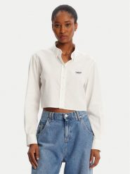 Tommy Jeans Koszula DW0DW21400 Biały Relaxed Fit. Białe koszule Tommy Jeans, s, bez wzorów, z bawełny, bez kołnierzyka, bez ramiączek. Za 349.99 zł.