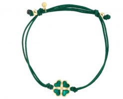 Bransoletka z elementami srebra i emalią - koniczyna. Bransoletki Apart, pozłacane. Za 189.00 zł.