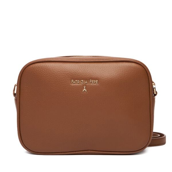 Torebka Patrizia Pepe. Brązowe listonoszki Patrizia Pepe, bez wzorów, bez dodatków. Za 689.99 zł.